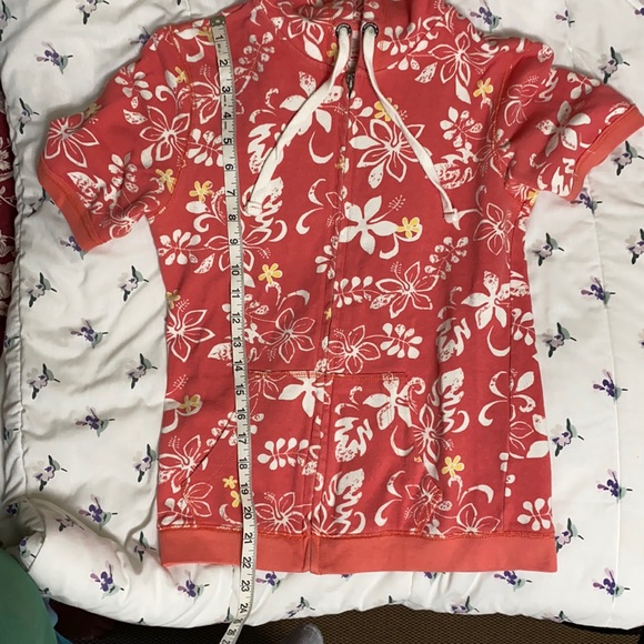 Orange flower Aero short sleeve beach sweatshirt - Picture 7 of 7